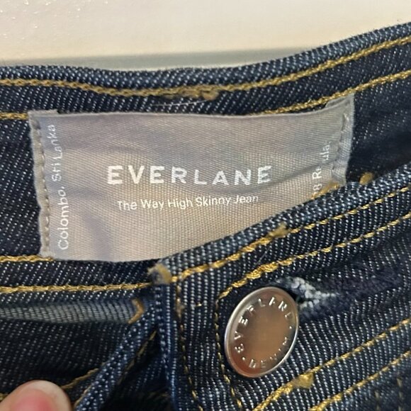 Everlane The Way-High Clean Front Skinny Jean in Dark Indigo Size 28 R - Picture 4 of 7
